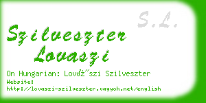 szilveszter lovaszi business card